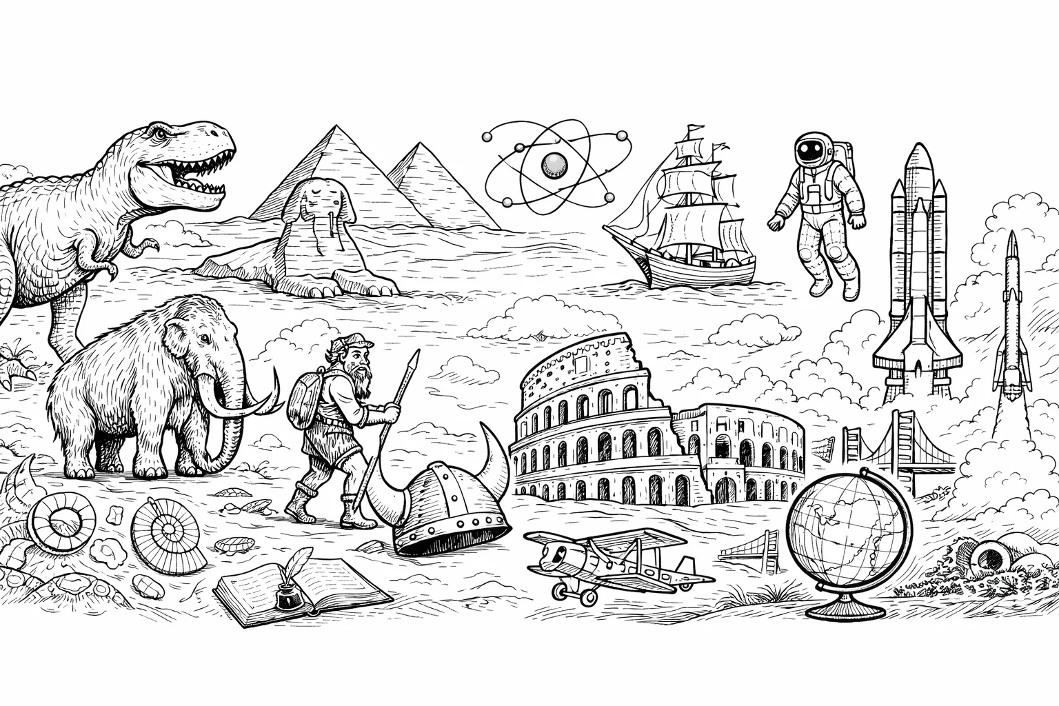 History of Everything Coloring Book banner